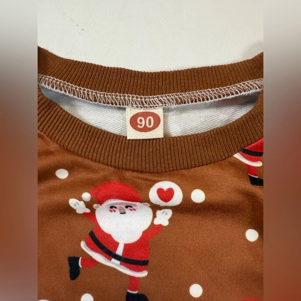 Baby unisex Christmas Romper Snowman Santa Print 12-18 mon (bin R) - Picture 9 of 10